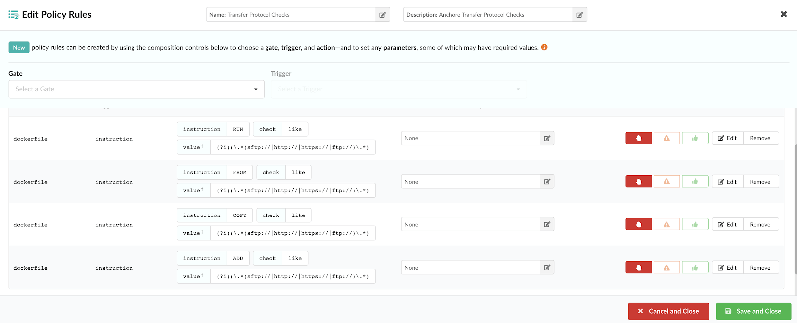 Anchore's Tranfer Protocol Checks