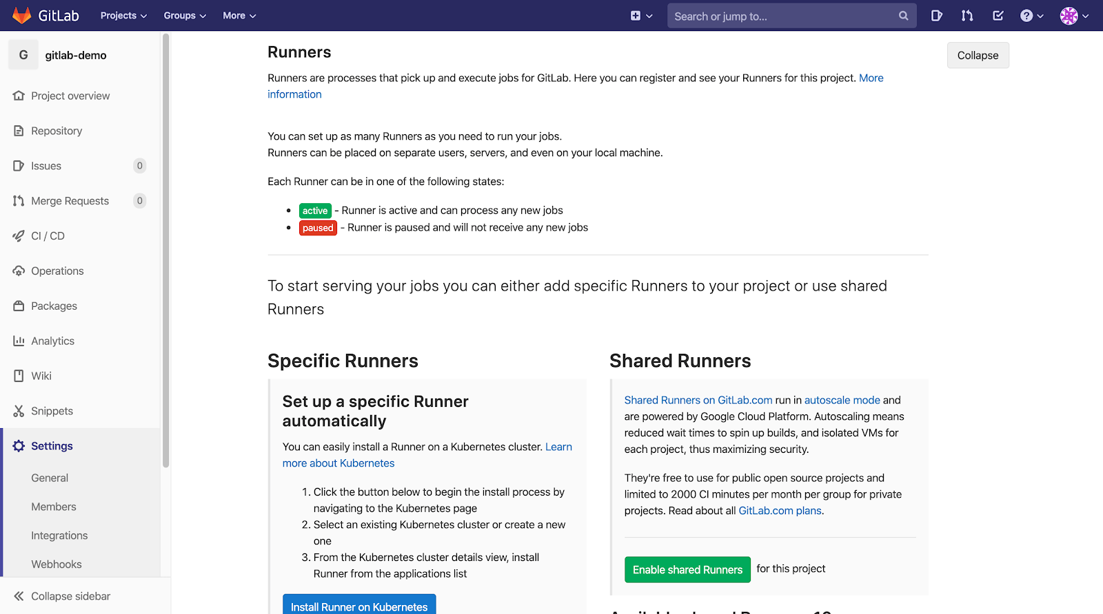 GitLab Setting Up Runners