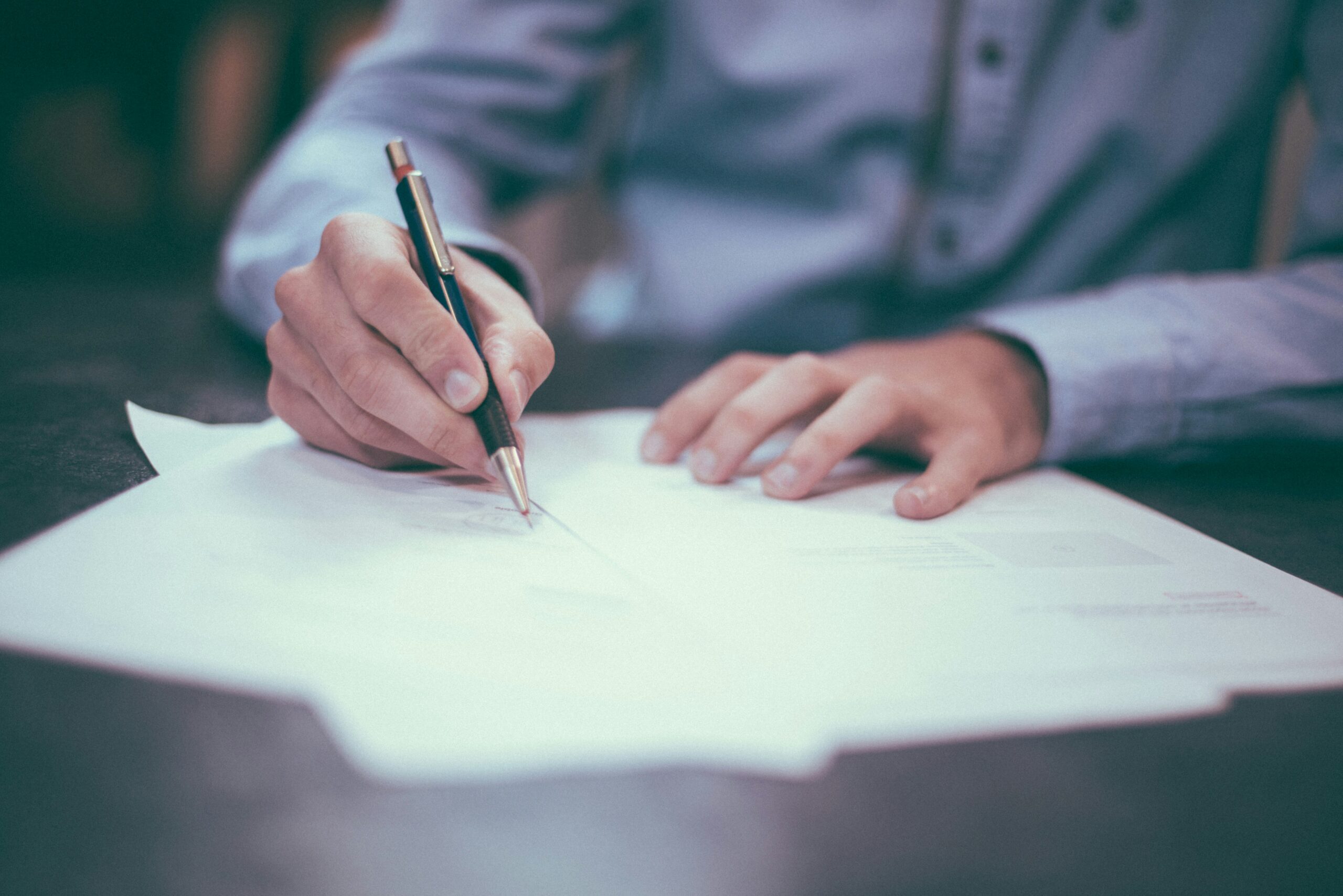 Person signing a document