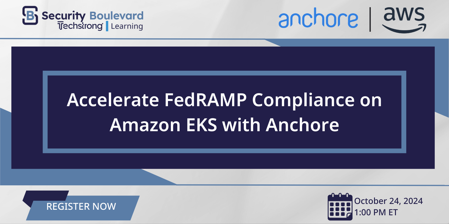 Learn how to navigate FedRAMP compliance with Luis Morales, Solutions Architect at AWS, and Brian Thomason, Manager of Partner and Solutions Engineering at Anchore, as they explain how Cisco achieved FedRAMP compliance in weeks rather than months.